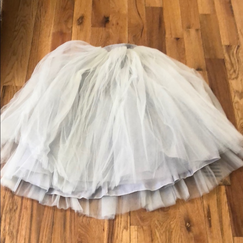 Gray Full Tulle Skirt